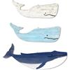 Putuo Decor Decorazione da parete balena blu e bianco, stile spiaggia, decorazione nautica in legno, frontoni da parete balena rustica (confezione da 3), decorazione da appendere oceano per soggiorno