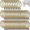 YIYAXIN 50 Pezzi Anelli Tende Metallo con Occhiello Scorrevole, Anelli Tenda Appesi Diametro Interno Ottone Anticato 38mm, Anello Asta Bastone Tende Metallo Resistente per Canne Tenda Casa Bagno Camera Letto