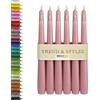 TrendandStylez Eleganti candele a punta 250 x 23 mm, candele da tavola di alta qualità e decorazione da tavolo, antigoccia, inodore, durata 8 ore, certificazione RAL, Made in Germany (rosa antico, confezione da 12)