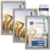 CABBEL Set di 3 cornici DIN A4 21x30 in Legno MDF Rovere scuro con Vetro Acrilico infrangibile, Ideale per Collage, Ritratti