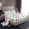 Homemissing Set di lenzuola per bambini con motivo geometrico e cuore, romantico, con tasca profonda, lenzuolo con angoli, per San Valentino, colorato, con 1 federa