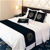 QRGMKL Stile Europeo Letto Runner Hotel Sciarpa Copriletti Copriletti Letto di Lusso Runner e Cuscini Coordinati Camera da Letto Bedding Protector-Black||210X45cm for 1.5m Bed
