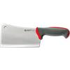 Sanelli Ambrogio Linea TECNA Colore Falcetta, Mannaretta Professionale per Tranciare Carne e Pesce. Manico Rosso Igienico ed Antiscivolo, Acciaio Inossidabile, 18 Cm