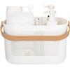 UUJOLY Cestini portaoggetti in plastica con manici, portaoggetti per doccia, per bagno, cucina, dormitorio, giallo
