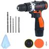 OutFyt 12V Drill a cordone / kit driver da 1400RPM Polisher a velocità variabile Polistrelle Auto Pulisole di cera a Cacciavite potenza w 5 bit 1 Pad lucidante ,Alte prestazioni(Two-speed standard)
