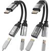Kefiany Adattatore per cuffie per iPhone (confezione da 2) Adattatore doppio Lightning Para Splitter audio e caricabatterie di ricarica auricolare 2 in 1 Dongle Jack Cavo auricolare compatibile per telefono