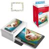 AgfaPhoto Realipix Moments Printer Pack + cartucce e carta per 120 foto + graziosa cornice magnetica - Stampa fotografica Bluetooth 10x15 cm, iOS e Android, sublimazione termica 4Pass - Bianco.