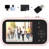 Generic Videocamera digitale 4K con capacità fotografica da 48 MP, schermo IPS da 2 8 pollici, zoom digitale 16X, flash integrato, batteria ricaricabile e ricarica (rosa 32G)