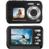 Fockety Fotocamera Subacquea 4K, Fotocamera Digitale Impermeabile da 48 MP con Messa a Fuoco Automatica da 11,5 Piedi con Scheda da 32 GB, Zoom Digitale 16X e Luce di Riempimento (BLACK)
