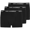 KARL LAGERFELD Uomo Shine Elastic Trunk (3 Pack) Nero XS