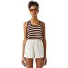 Koton Canotta a Righe con Dettagli a Maglia, Beige Design (03d), L Donna