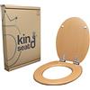 king seat COPRIWATER OVALE IN MDF RIVESTITO FAGGIO, COLOR FAGGIO, CON CERNIERE A CHIUSURA RALLENTATA