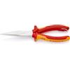 KNIPEX Pinza per meccanica - con becchi mezzotondi con tronchese (pinza a becchi di cicogna) cromata isolante con manici rivestiti in, 26 16 200 T