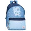 Pepe Jeans Joumma Bags - Zaino da scuola, blu e rosa, in poliestere, spallacci regolabili, per un comodo trasporto, vari scomparti, con portachiavi pompon, blu, Taglia unica, Zaino 42