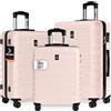 Deuba TRAVEL Set di Valigie Rigide 3 Pezzi M/L/XL con Valigia Rigida da Viaggio Grande con Rotelle a 360° Bagaglio a Mano Trolley in Materiale ABS