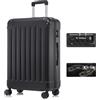 YONSLY Valigia da Viaggio con Lucchetto TSA e Cerniera YKK, Guscio Rigido, 4 Ruote a 362°, Lucchetto a Combinazione, Maniglia Telescopica (Nero, XL)
