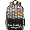 Get Trend Pokemon Zaino Scuola Ragazzo Zip, Borsa Zaino Scomparti Spallacci Imbottiti Regolabili e Pannello Dorsale Scuola e Gite (Nero/Multi Pokemon)