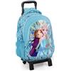 Clondo Zaino Trolley Scuola Bambini con Carrello Rimovibile - Ergonomico, 33x43x15 cm, Tasche Porta Borraccia, Spallacci Imbottiti - Ideale per Elementari e Viaggio (Frozen Icy)