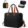 HYC00 Bagaglio a Mano 45x36x20 Easyjet Borsone da Viaggio Donna Borsa da Cabina Grande Borsone Parto Ospedale Mamma Impermeabile Borsa Piscina Sportiva Travel Duffel Bag Gym Tote,B05-Nero Marrone