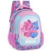 Clondo Zaino Scuola Elementare Bambina 43x33x20 cm - Multitasche Per Stitch Fan - Schienale Ergonomico, Spallacci Imbottiti, Tasche Porta Borraccia, Grande Capacità e Design Brillante