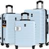 Deuba TRAVEL Set di Valigie Rigide 3 Pezzi M/L/XL Valigia Rigida da Viaggio Grande con Rotelle a 360° Bagaglio a Mano Trolley in Materiale ABS