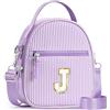 YOOLIFE Borsa regalo per bambine da 3 4 5 6 7 8 9 10 11 12 anni - Borsa a tracolla per bambini con lettere, regalo di compleanno per adolescenti, sorelle, nipote, Lilla, J