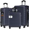 Deuba TRAVEL Set di Valigie Rigide 3 Pezzi M/L/XL con Valigia Rigida da Viaggio Grande con Rotelle a 360° Bagaglio a Mano Trolley in Materiale ABS