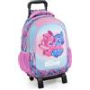 Clondo Zaino Trolley Scuola Bambini con Carrello Rimovibile - Ergonomico, 33x43x15 cm, Tasche Porta Borraccia, Spallacci Imbottiti - Ideale per Elementari e Viaggio (Stitch Light)
