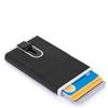 PIQUADRO - Portacarte Black Square Automatico - in Metallo e Pelle - Protezione RFID, 1 comparto interno - Colore Nero - Uomo