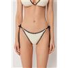 Calzedonia Brasiliana Lacci Costume Bicolor Embroidery Bianco