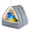 ZGGZHeim Nido per pappagalli e cocorite per gabbia, nido per pappagallo in peluche con amaca sospesa, rifugio e letto invernale per uccelli, accessori per pappagalli, giocattoli per uccelli, grigio 19x19x20 cm