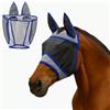 Colenumone Maschera per mosche di cavallo Colenumone recchie, mezza faccia - rete di blocco traspirante, morbida anti-attrito (blu,S)
