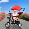 HUOLE Triciclo bambini dai 9 Mesi fino 25 kg, Passeggino con Maniglione del Genitore regolabile, Bici, Compatto pieghevole, Sedile girevole Fronte Mamma e Strada (rosso grande)