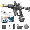 WUQNGI Pistola ad Acqua Elettrica, Fucile ad Acqua Elettrico Potente, Water Gun Automatica Luci LED Fiamma e Rinculo, Calcio Pieghevole 2-in-1 Fucile e Pistola, Giocattolo Estivo per Bambini e Adulti