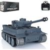 wheelfun Heng Long RC Tank RTR 3818 1/16 7.0 Versione in metallo Aggiornato Tigre Tedesca I Metal Tracks Ruote folli Generatore di fumo Combattimento Infrarossi Torretta Rotante 340 ° Tiro Airsoft