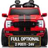 Mondial Toys Ford F150 Shelby Raptor 24V Maxi Fuoristrada 2 Posti Auto Macchina Elettrica per Bambini Telecomando Luci a Led Bluetooth Ammortizzatori Carico Massimo 60 Kg Rosso Shelby