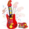 JONRRYIN Chitarra Giocattolo Per Bambini E Pianoforte Giocattolo, 2 In 1 Strumento Musicale Multifunzionale Con 4 Modalità Di Gioco, 8 Note Integrate, Regalo Perfetto Per Ragazze E Ragazzi