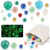 MIHURO 20 pezzi di vetro per marmi, 16 mm/25 mm/30 mm, biglie di vetro al buio, con sacchetto a coulisse, vetro per giochi di marmotta, per bambini, progetti fai da te, decorazione per la casa (grande