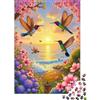 VZQWERTYU Colibrì Tropicale Puzzle 1000 Pezzi per Adulti Carta Fiori Primaverili Tramonto sul Mare Relax Attività in Famiglia Decorazioni Regalo 70x50cm/1000pcs