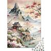 VZQWERTYU Paesaggio Tradizionale Orientale Puzzle 1000 Pezzi Carta Puzzle per Adulti Giardino Antico Relax Interazione Famiglia Regalo Decorativo 52x38cm/1000pcs