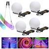 BAIFULAI 4 palline LED Poi: palline da giocoliere LED con doppio anello regolabile, effetto stroboscopico e colori arcobaleno, per principianti e professionisti