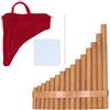 Buachois Flauto di Pan Professionale 15 Canne in Sol, Strumento Musicale a Fiato Portatile con Custodia Morbida Accessori Pulizia per Pratica Quotidiana Spettacoli (Destra)