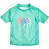 Playshoes Camicia da Nuoto Unisex per Bambini, Modello Rash Guard, Motivo: Palme Color Menta, Modello 110-116