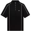 Armani Exchange 3D Embroidered Logo Half Silver Zip Body Sleeve Stripes Polo, Bianco Sporco, XXL Uomo