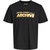 JACK & JONES Jjbrat Tee SS Crew Neck Pls, Nero, 3XL Uomo