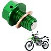 BIUGERCN Tappo Scarico Olio Moto Magnetico M10 Tappo Coppa Olio Motore Moto CNC per KLX250/D-TRACKER KX65 KX85 KX100 KX250F KX450F KX125 KX250 KX500 KLX230 KLX230R KLX300R Enduro Dirt Pit Bike Motocross Verde