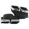 Hoandkp 2015-2018 Per Benz Classe W205 Tubo Aggiornamento C63 Per AMG Square-mouth In Acciaio Inox Nero Silenziatore Tubo Punta Scarico Coda(Silver)