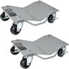 Froadp 2 Pezzi Martinetto/Cric da Manovra con Ruote per Auto, Carrello per Cambio Ruote, Acciaio Polverizzato Pesante, Capacità 500 kg per Piattaforma, Argento