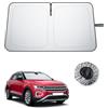 BIBIBO Compatibile con VW T-ROC T ROC 2017-2023 2024 protezione solare, protezione dai raggi UV, parabrezza anteriore, parasole auto, tessuto antipiega, interno parasole, parabrezza, accessori T-ROC