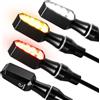 evermotor Mini LED Indicatore Moto a 3 Perle, E-geprüft, Alluminio CNC, 12V 4 Pezzi, con Luce di Posizione, Universale per E-Bike/Scooter, 2x Ambra & Bianco, 2x Ambra & Rosso
